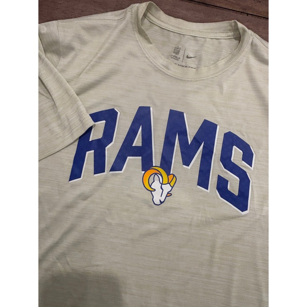 Nike NFL Los Angeles Rams Dri-FIT Heathered Graphic T-Shirt Olive Green L